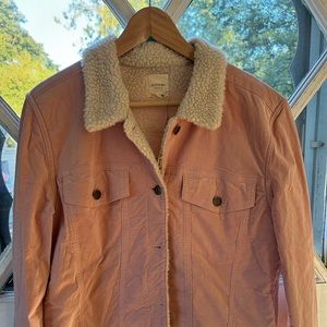 Baby pink lovely jean style jacket with fuzzy  lining